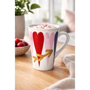 Starbucks Valentine Hearts & Arrows Mug 14 oz Pink Red Blue 2015